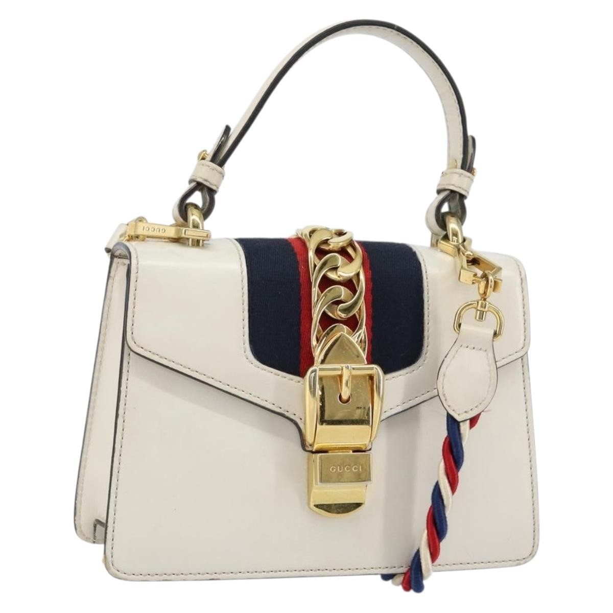Gucci Sylvie Top Handle Bag Leather