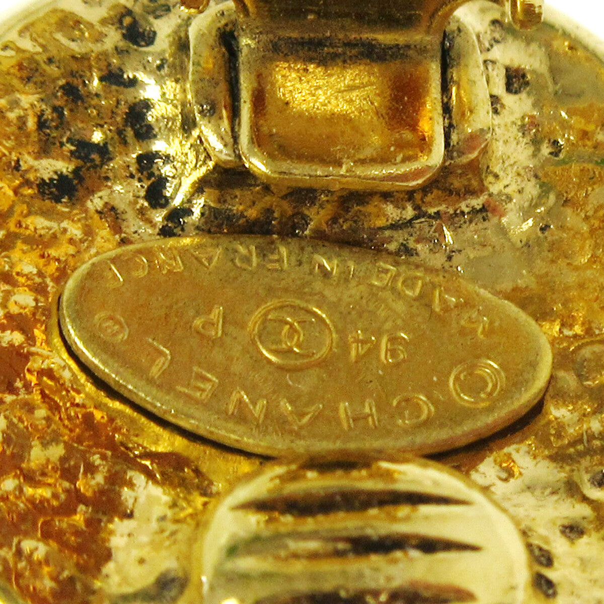 Chanel CC Button Clip-On Earrings Metal