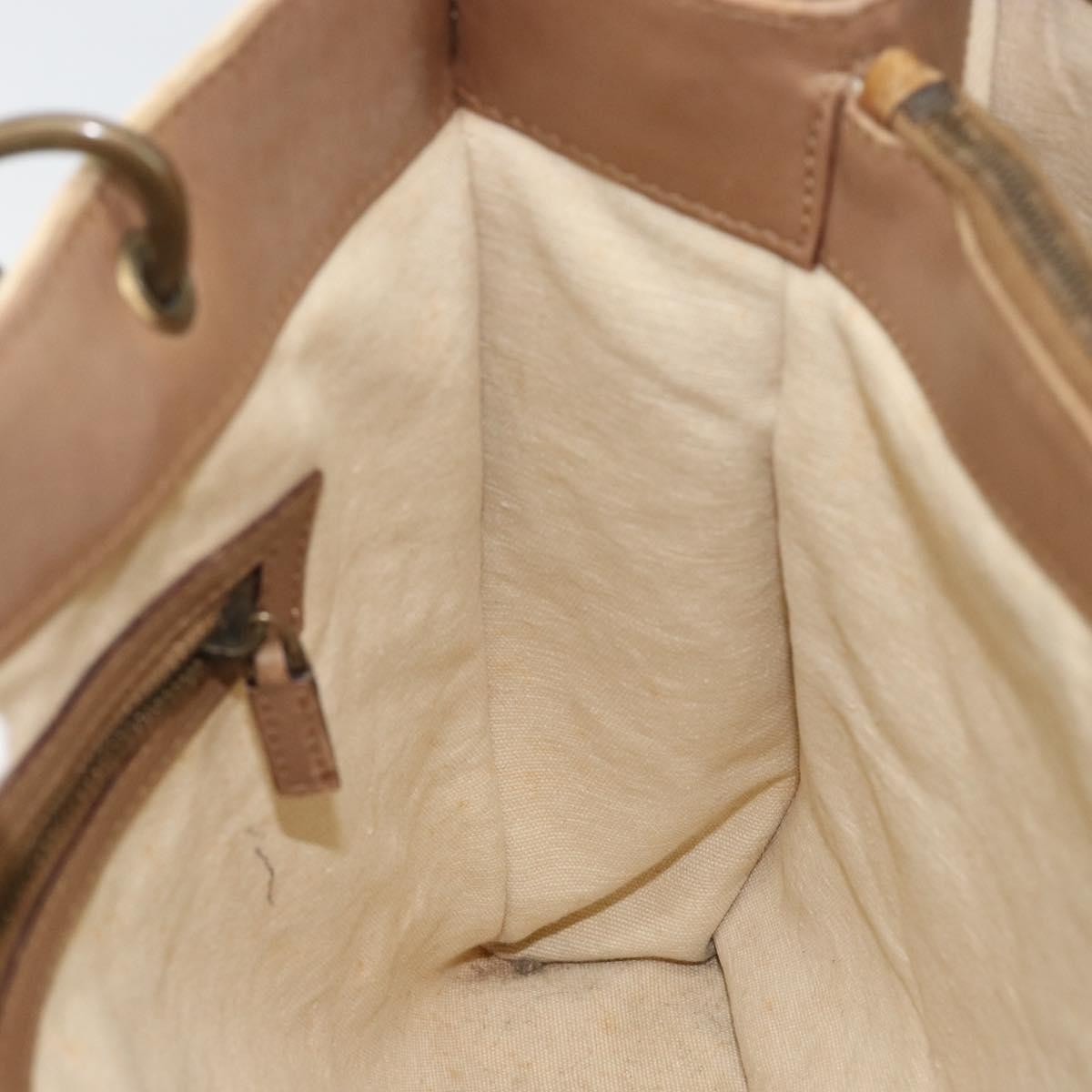 Gucci Bamboo Front Pocket Tote Canvas