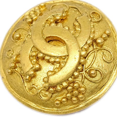 Chanel Vintage Round CC Clip-On Earrings Metal