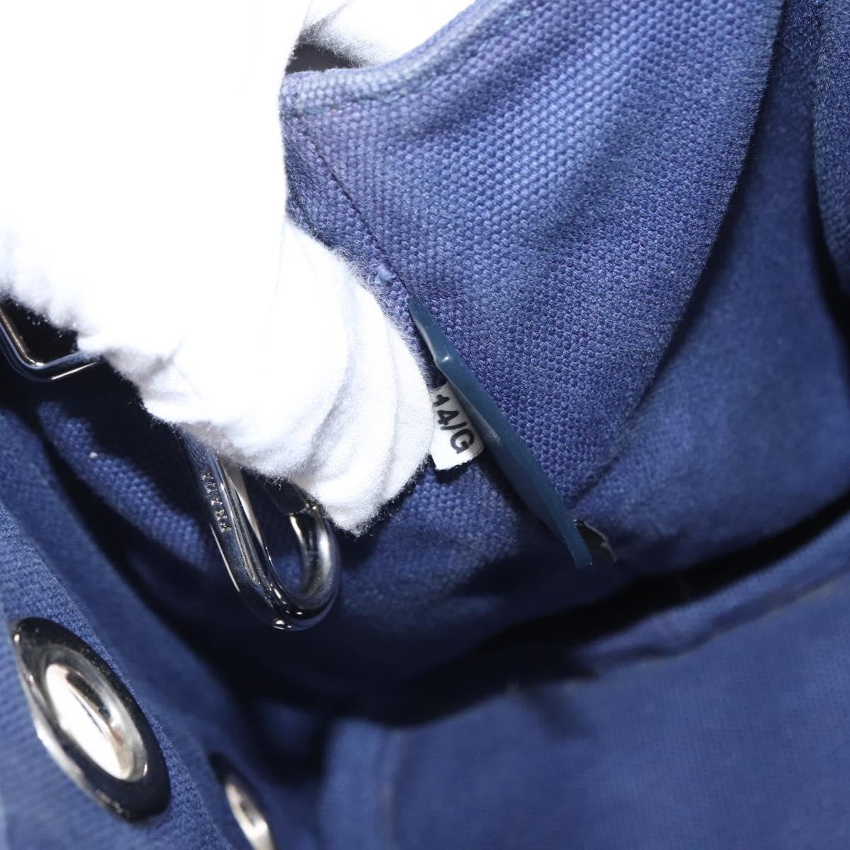 Prada Canapa Convertible Tote Grommet Embellished Canvas