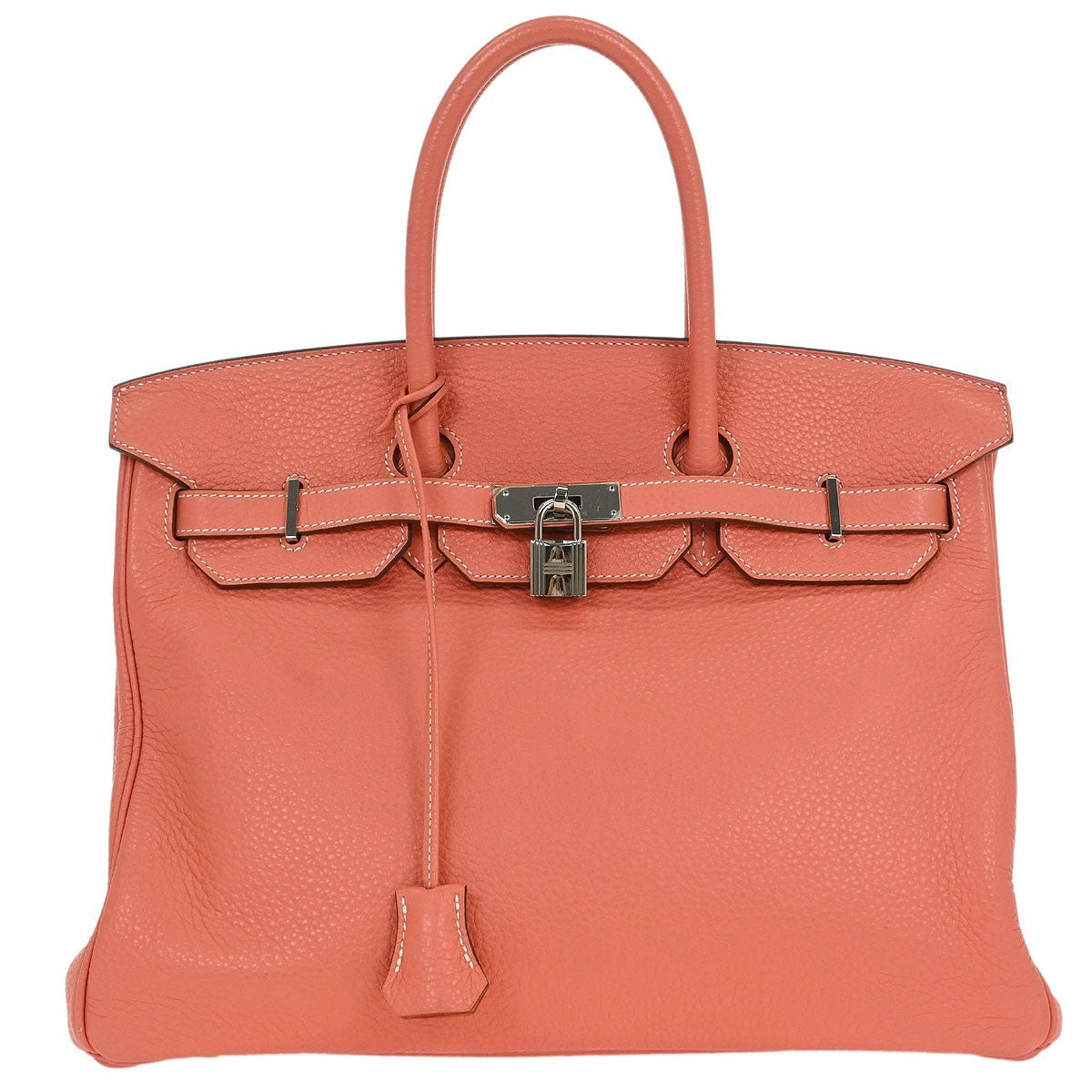 Hermes Birkin Handbag Pink Clemence with Palladium Hardware