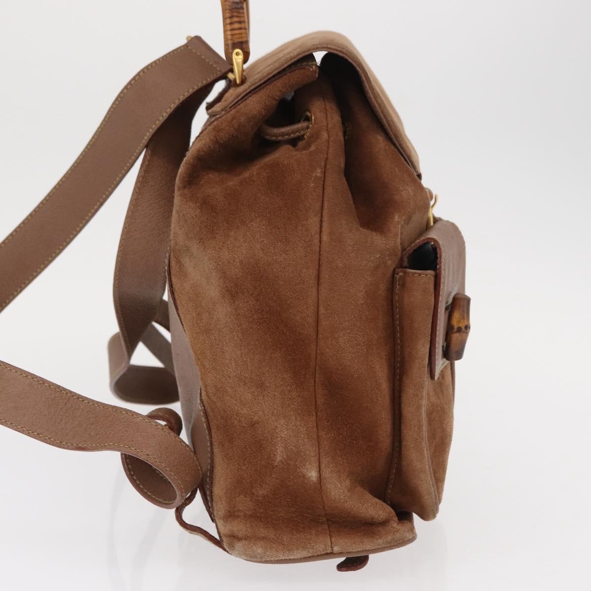 Gucci Vintage Bamboo Backpack Suede