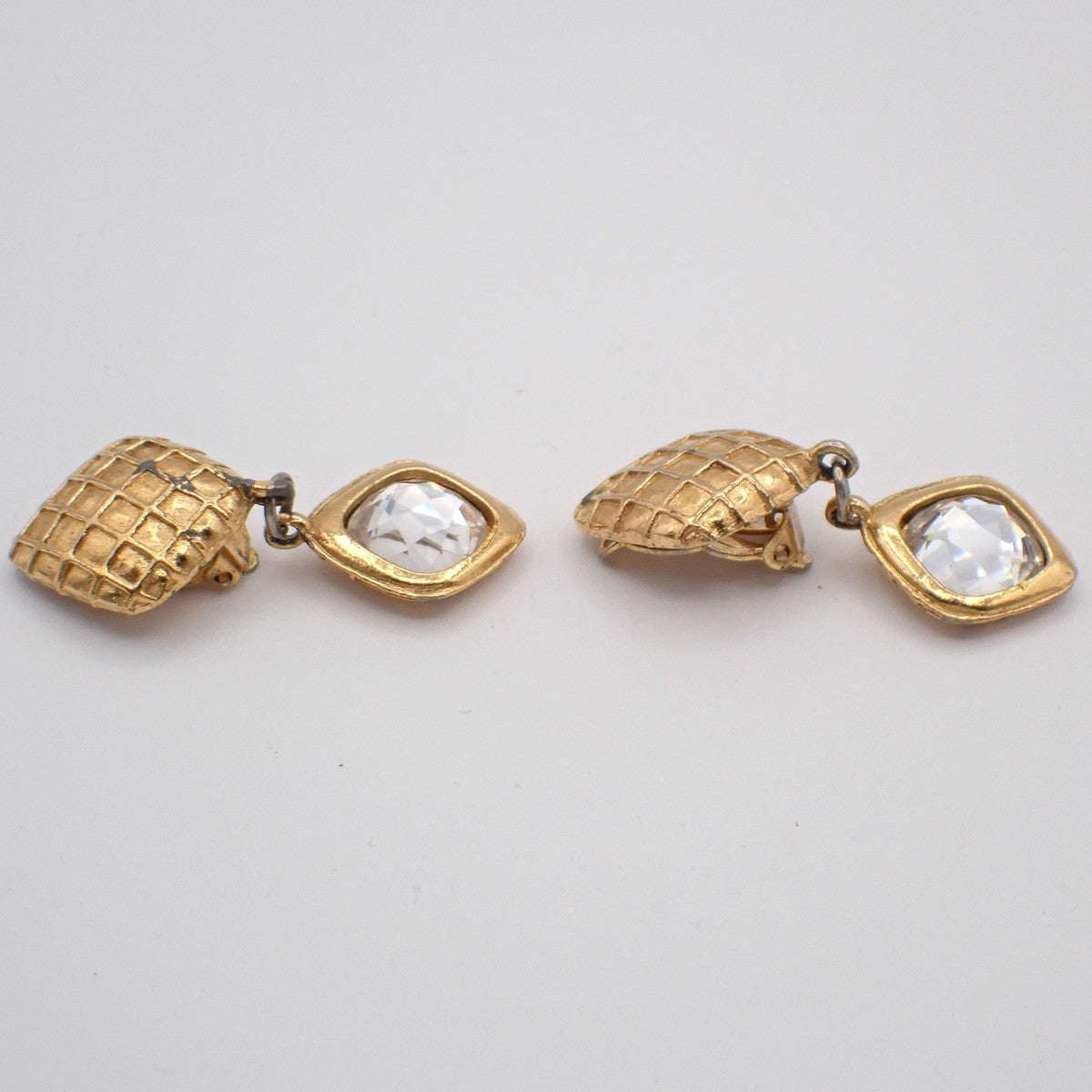 Chanel CC Rhombus Clip-On Earrings Metal