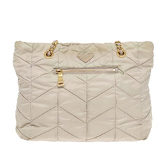 Prada Chain Front Zip Tote Quilted Tessuto