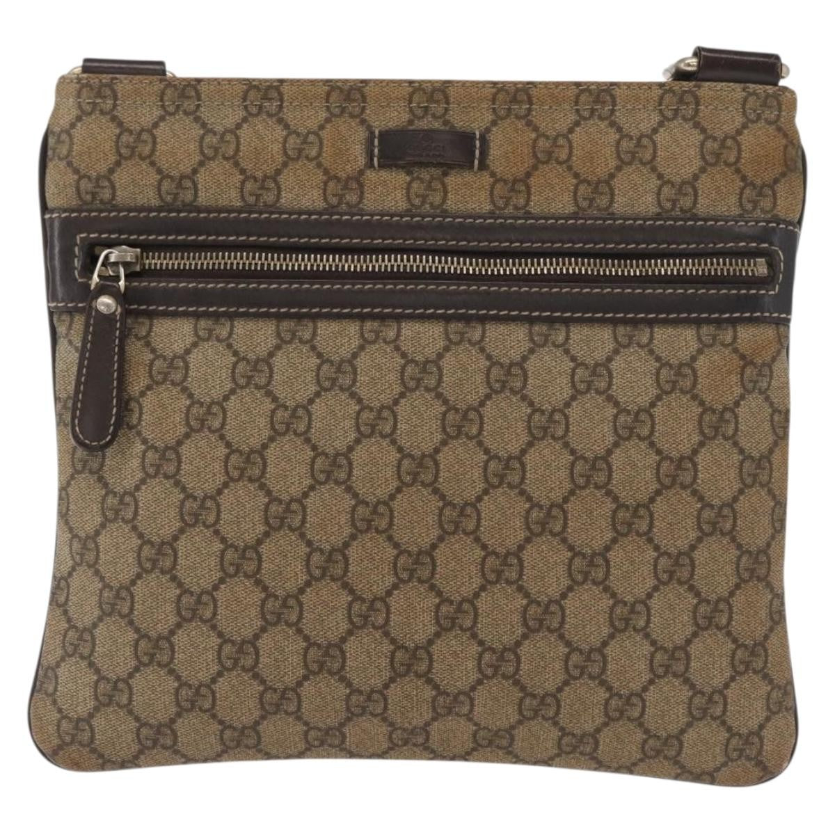 Gucci Flat Messenger Bag GG Coated Canvas