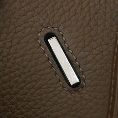 Hermes Birkin Handbag Grey Clemence with Palladium Hardware