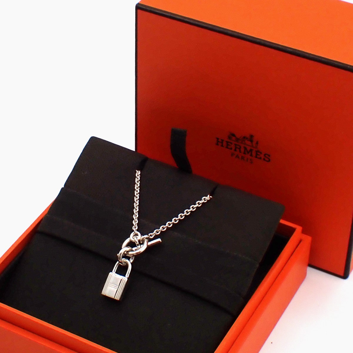 Hermes Cadenas Kelly Pendant Necklace Sterling Silver