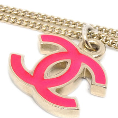 Chanel CC Logo Pendant Necklace Metal