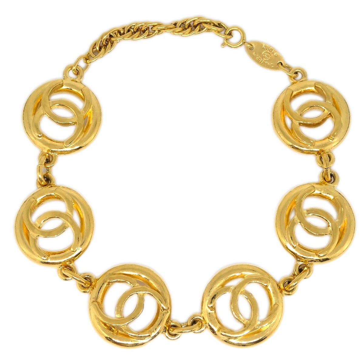 Chanel CC Cutout Round Bracelet Metal