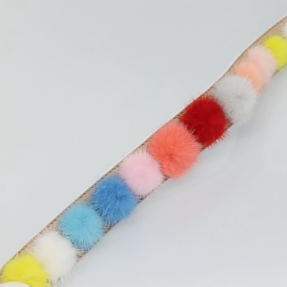 Fendi Pom Pom Strap You Shoulder Strap Leather and Fur