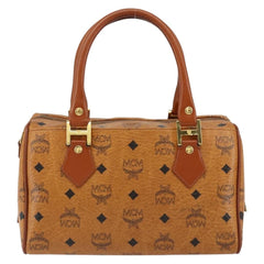 MCM Visetos Handbag Canvas and Leather
