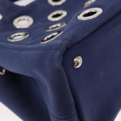 Prada Canapa Convertible Tote Grommet Embellished Canvas