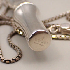 Gucci Bamboo Drop Pendant Necklace Sterling Silver