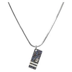 Christian Dior Trotter Motif Necklace Engraved Metal