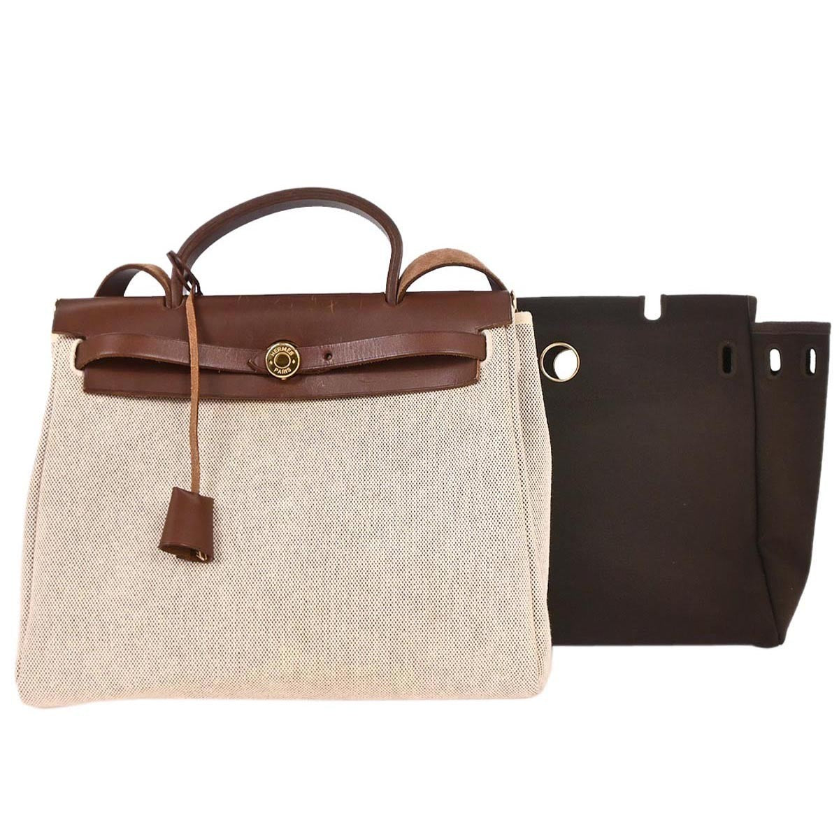 Hermes Herbag Toile and Leather