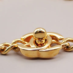 Chanel Vintage Turnlock Reissue Chain Necklace Metal