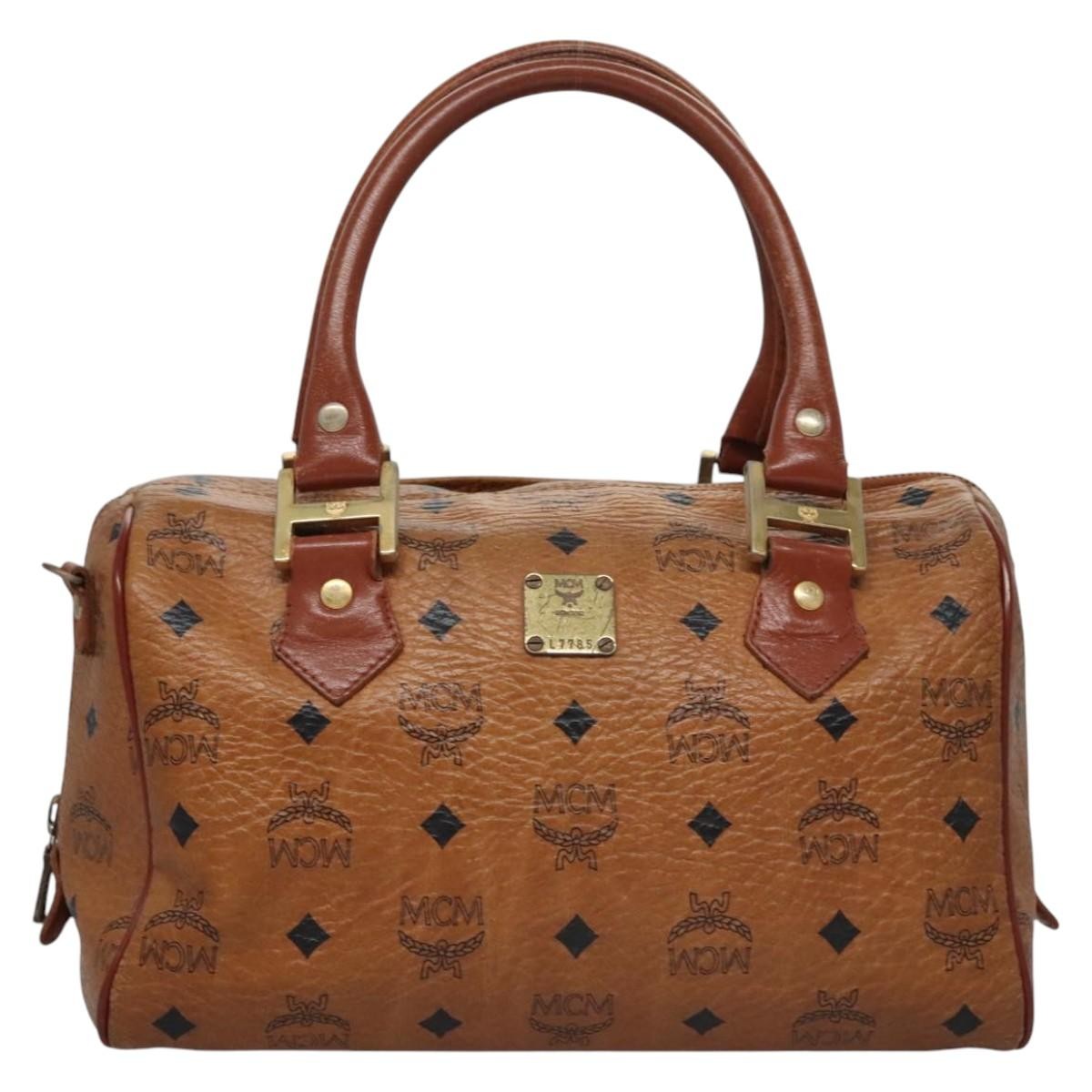 MCM Visetos Handbag Canvas and Leather