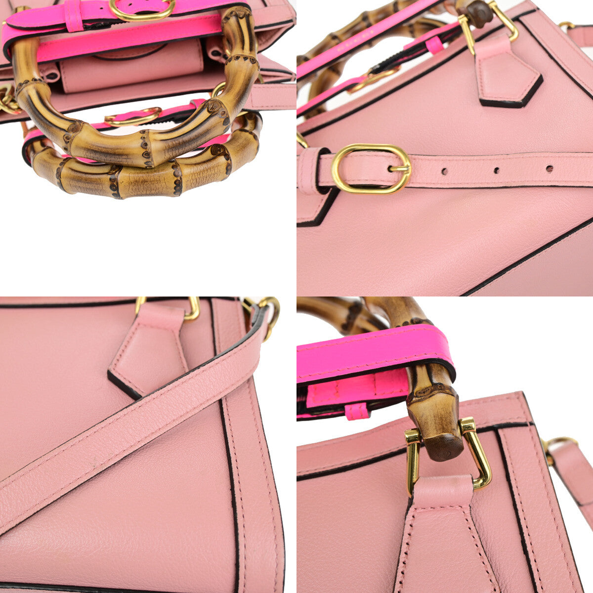 Gucci Diana NM Bamboo Handle Tote Leather