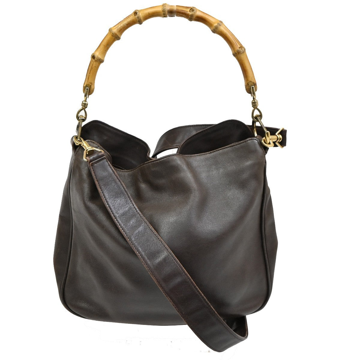 Gucci Vintage Bamboo Shoulder Bag Leather