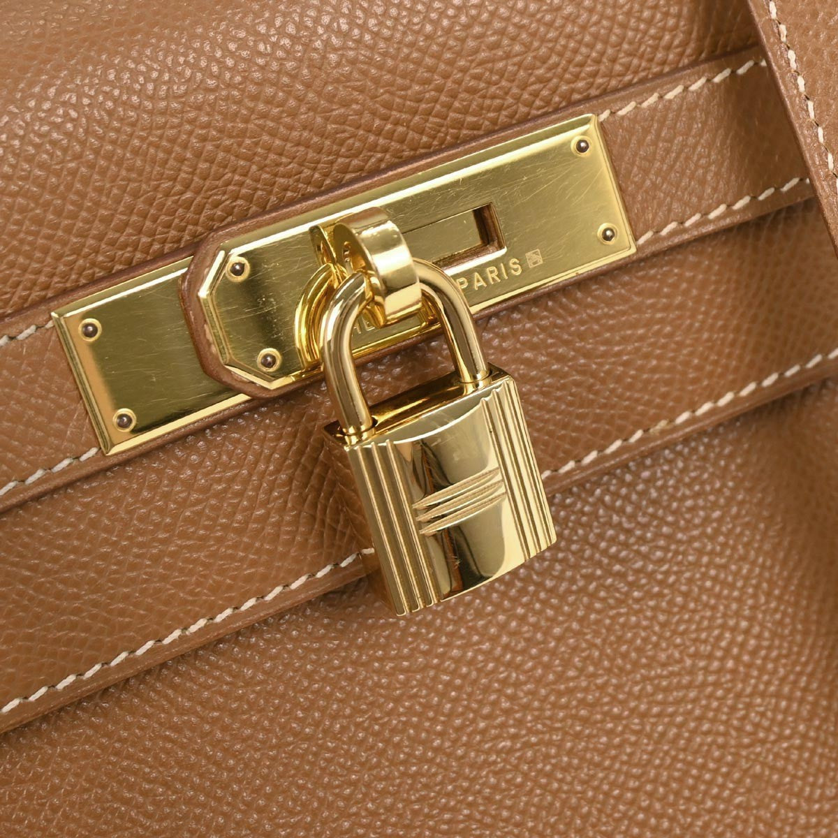 Hermes Kelly Handbag Calf leather with hardware gold