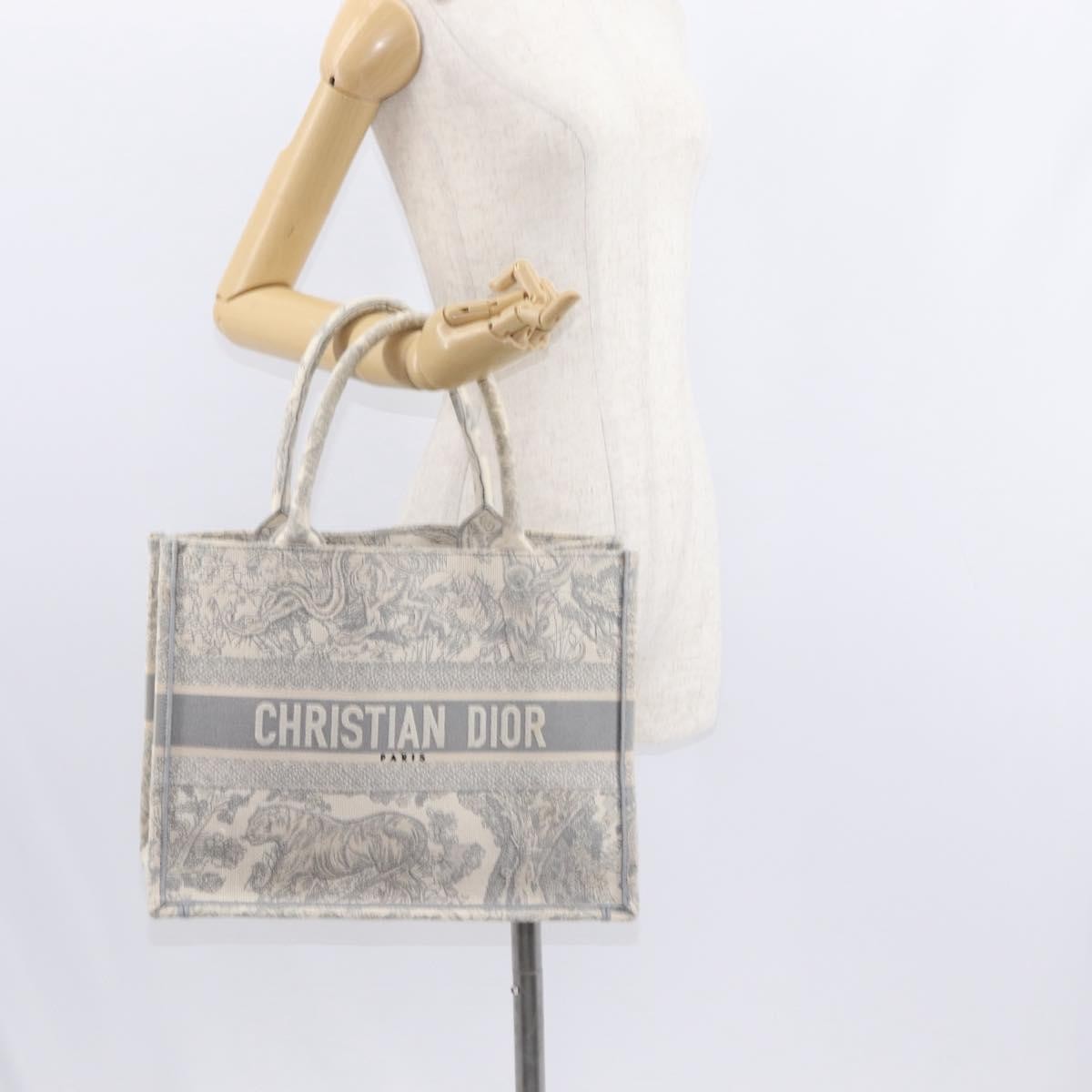 Christian Dior Book Tote Embroidered Canvas