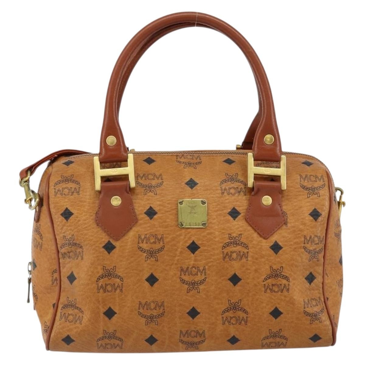 MCM Visetos Handbag Canvas and Leather