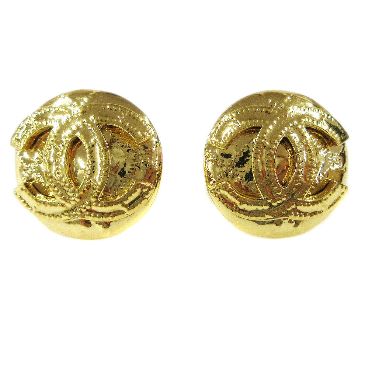 Chanel CC Button Clip-On Earrings Metal