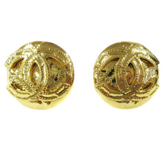 Chanel CC Button Clip-On Earrings Metal