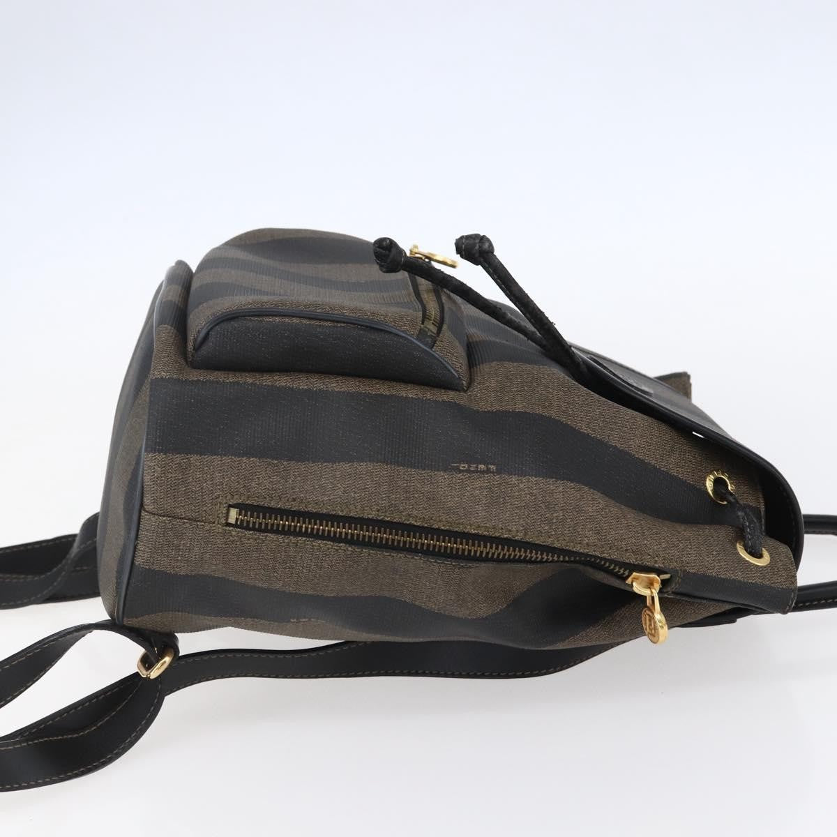 Fendi Pequin Front Pocket Backpack Coated Canvas
