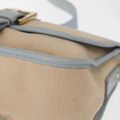 Fendi Logo Flap Shoulder Bag Canvas