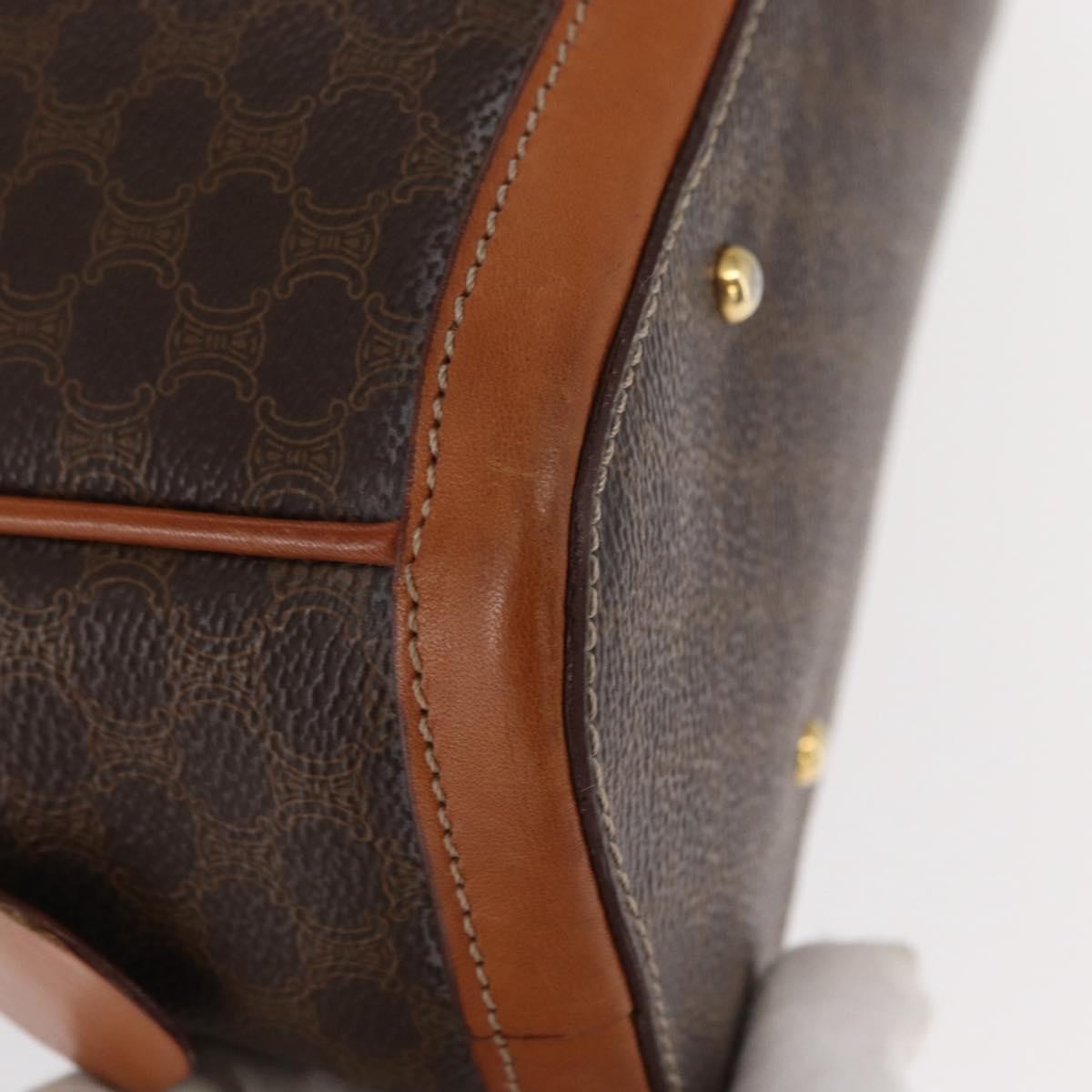 Celine Vintage Macadam Handbag Canvas and Leather