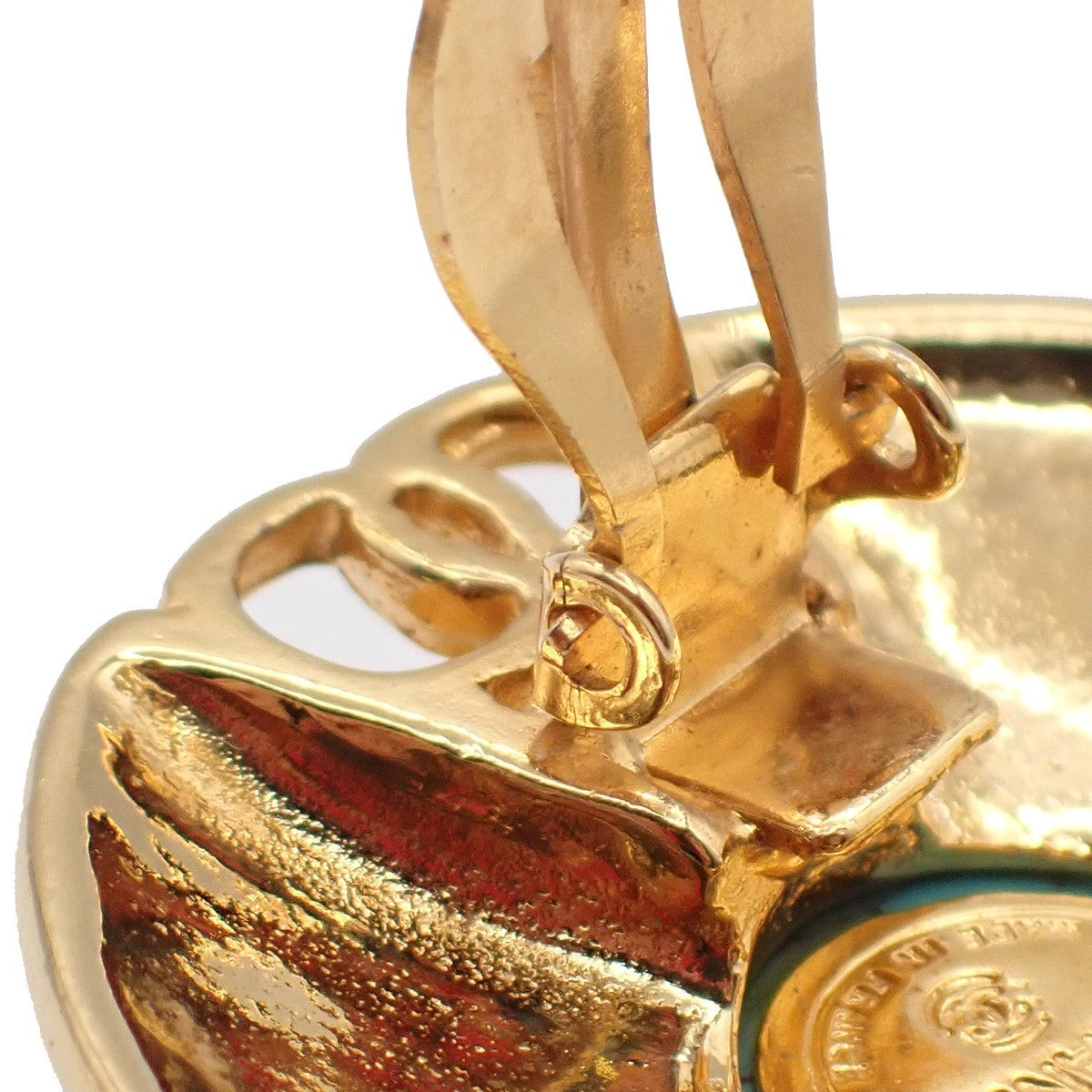 Chanel Vintage CC Round Button Clip-On Earrings Metal