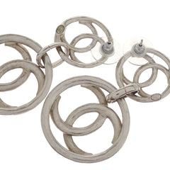 Chanel Vintage Round CC Drop Clip-On Earrings Metal