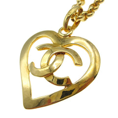 Chanel CC Heart Pendant Necklace Metal