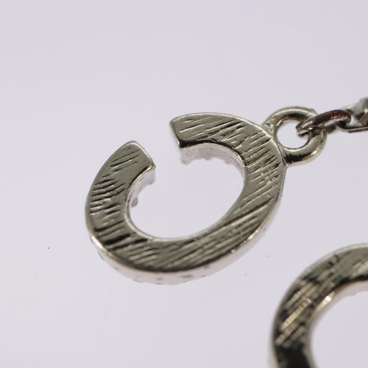 Christian Dior Bow CD Pendant Necklace Metal with Crystal