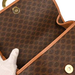 Celine Vintage Flap Shoulder Bag Macadam Coated Canvas