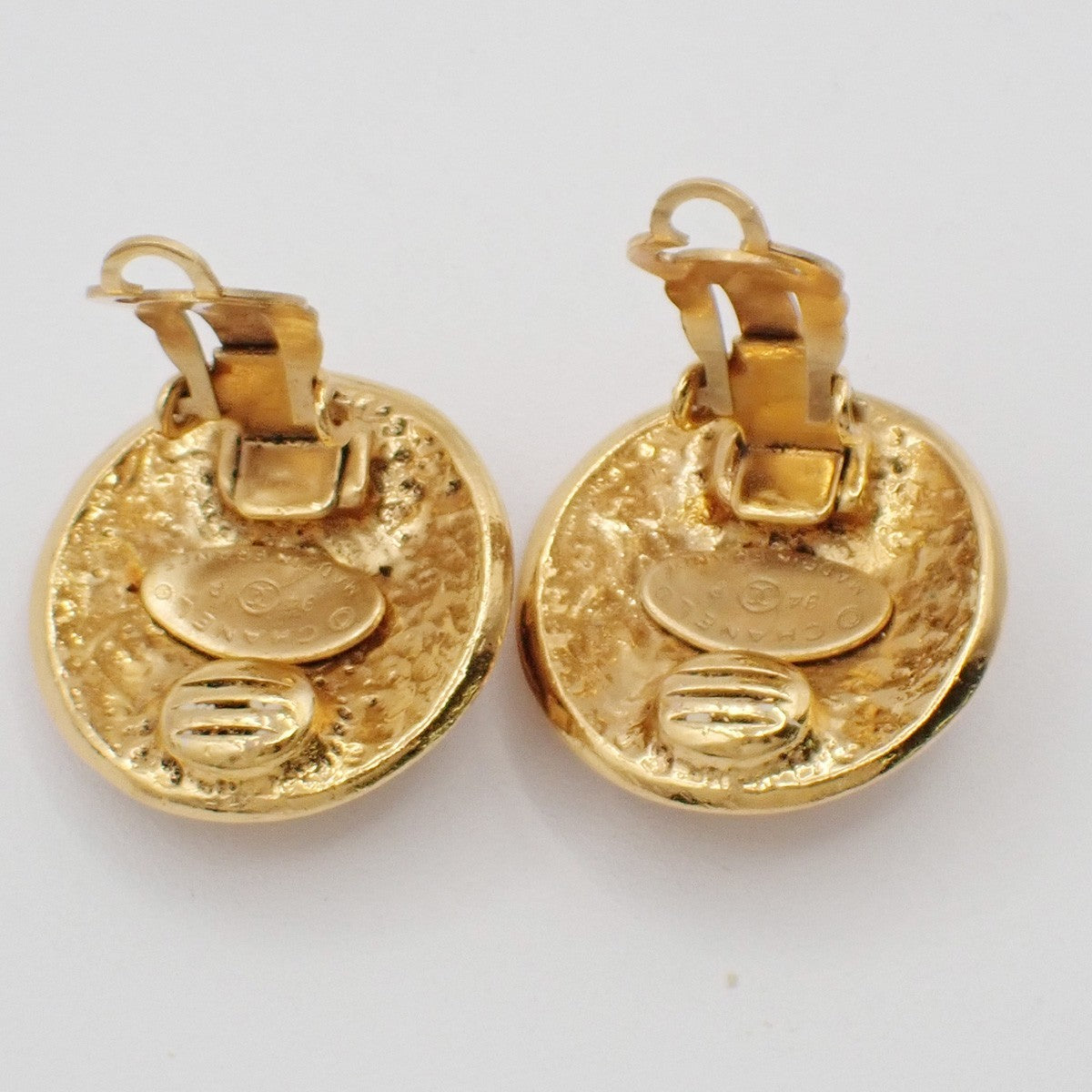 Chanel Vintage Round CC Clip-On Earrings Metal