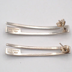 Gucci G Logo Long Studs Earrings Silver 925