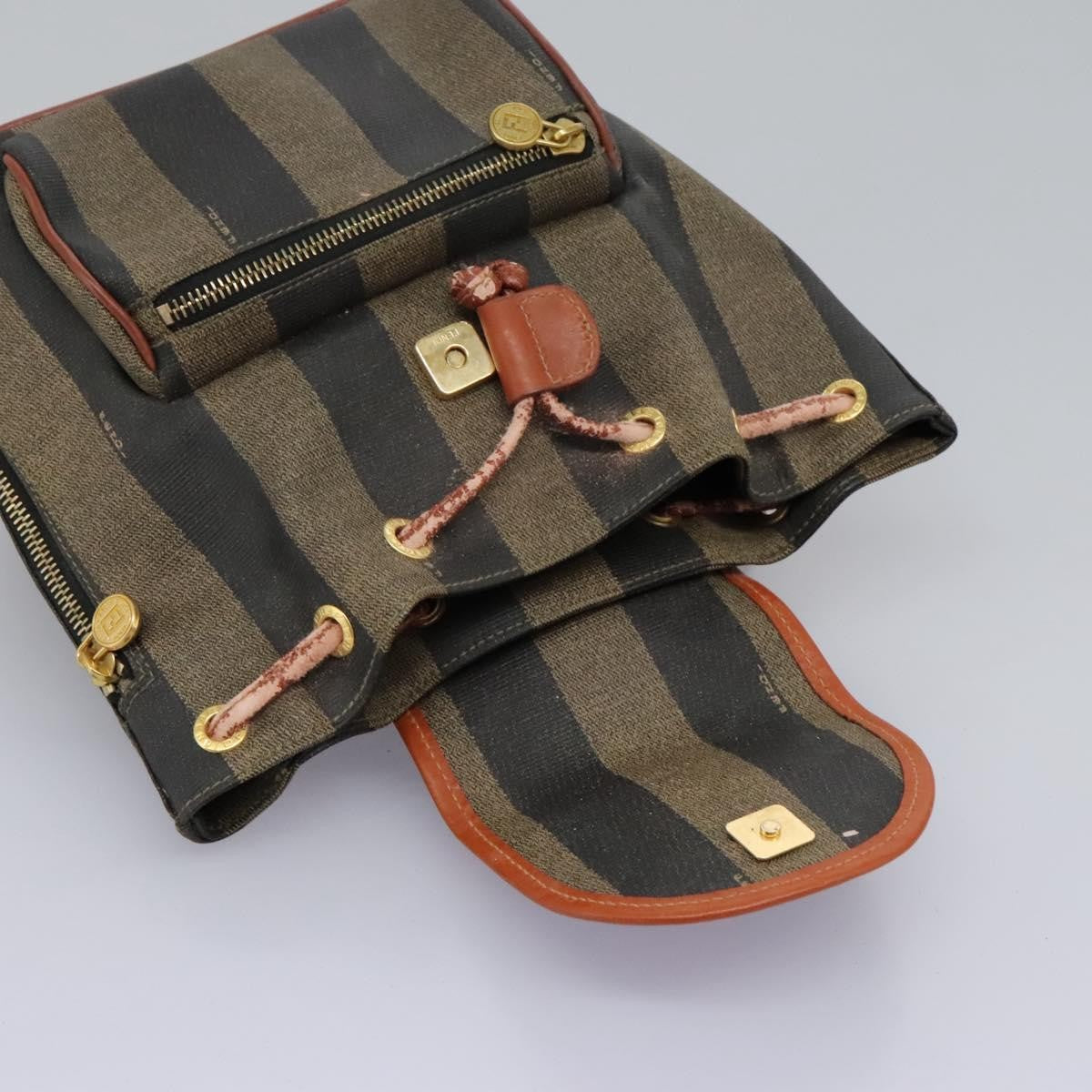 Fendi Pequin Front Pocket Backpack Coated Canvas