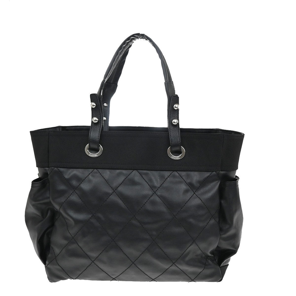 Chanel Biarritz Pocket Tote Quilted Coated Canvas