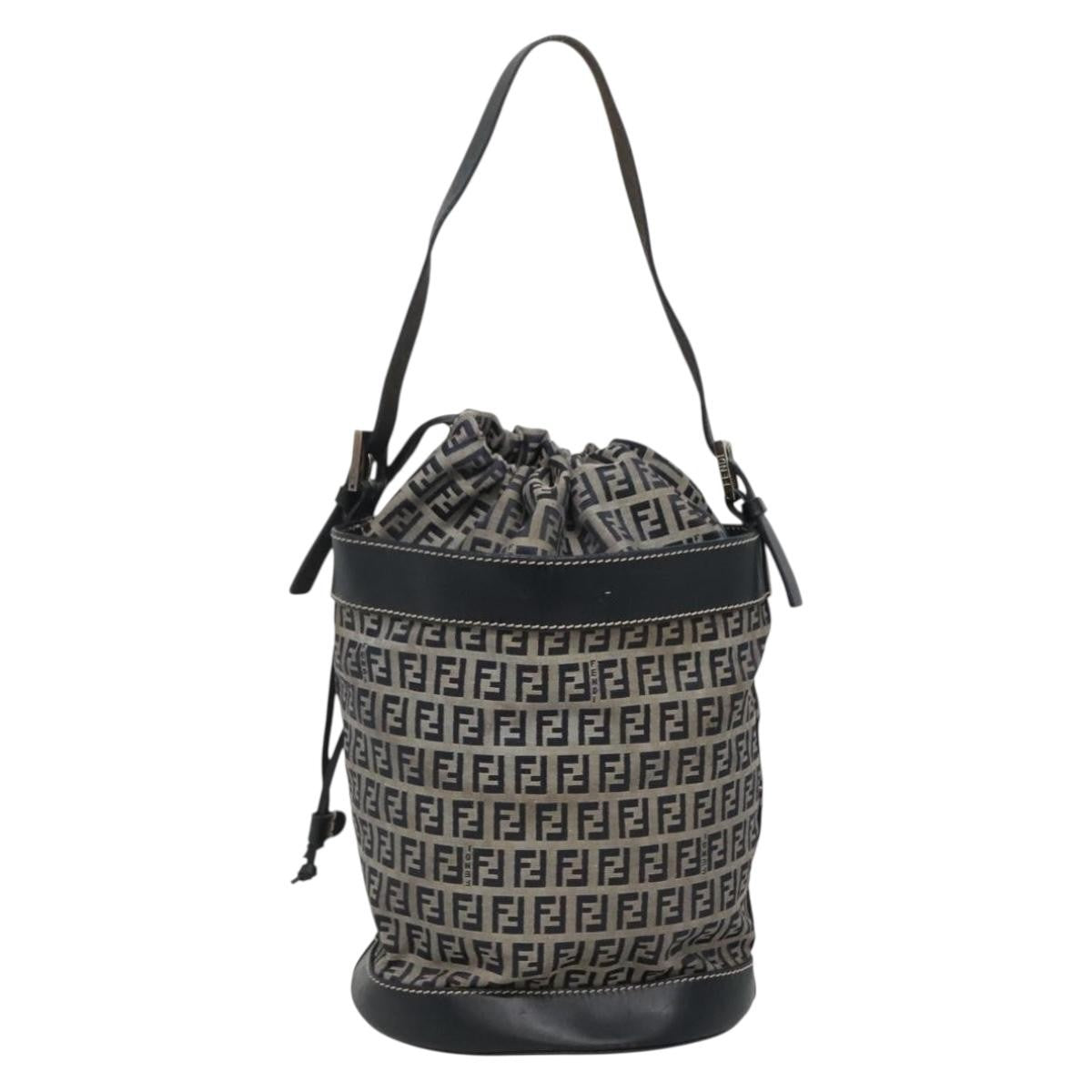 Fendi FF Logo Mon Tresor Bucket Bag Printed Shearling with Leather