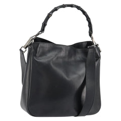 Gucci Vintage Bamboo Handle Open Hobo Leather