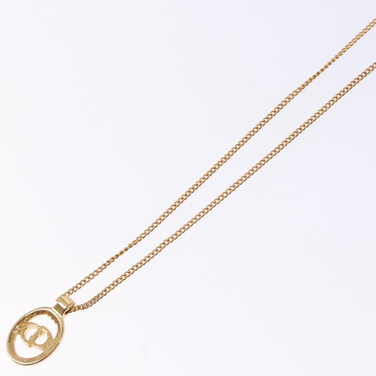 Christian Dior CD Pendant Necklace Gold-plated