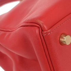 Hermes Kelly Handbag Red Gulliver with Gold Hardware
