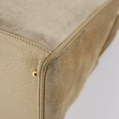 Gucci Vintage Bamboo Handle Bag Suede