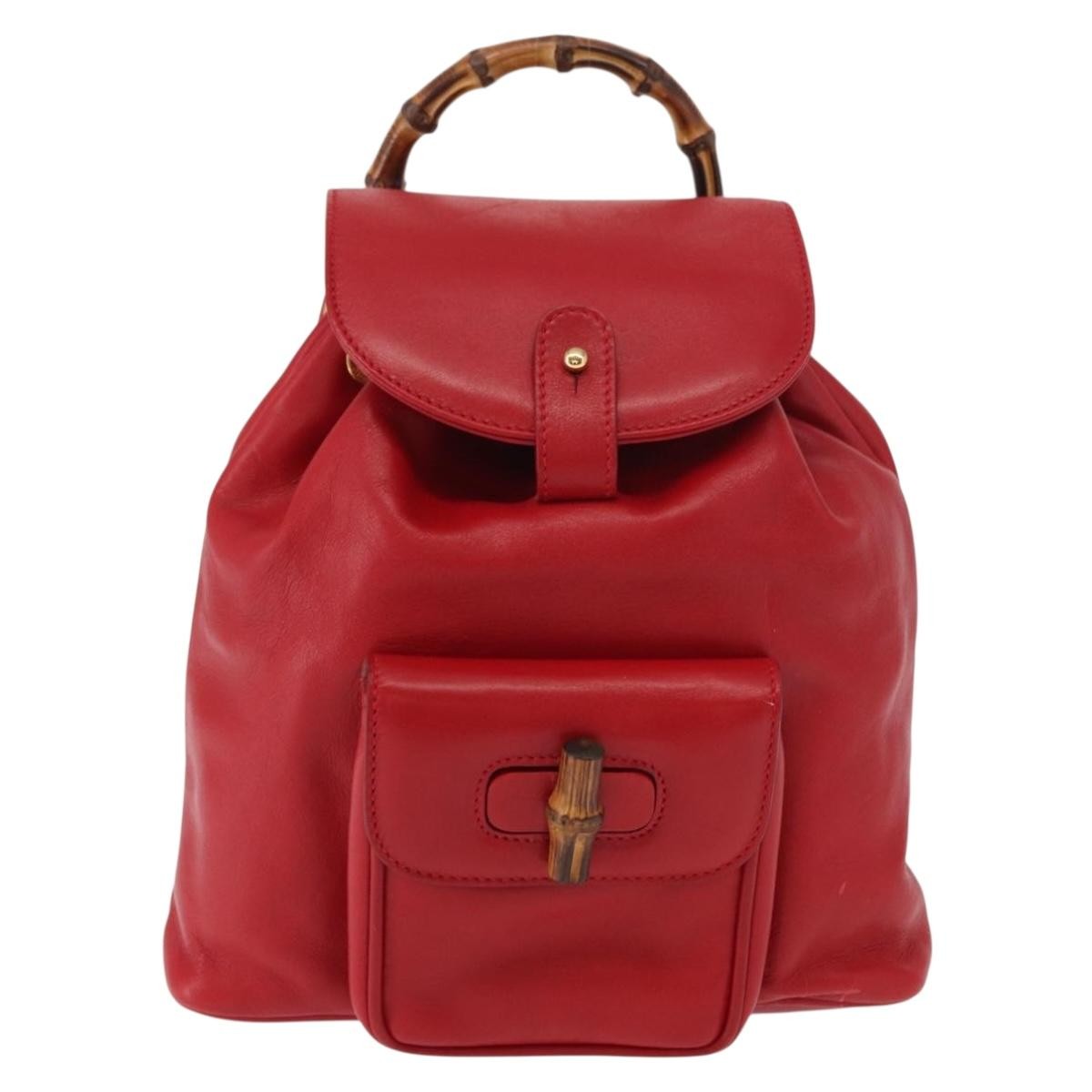 Gucci Vintage Bamboo Backpack Leather