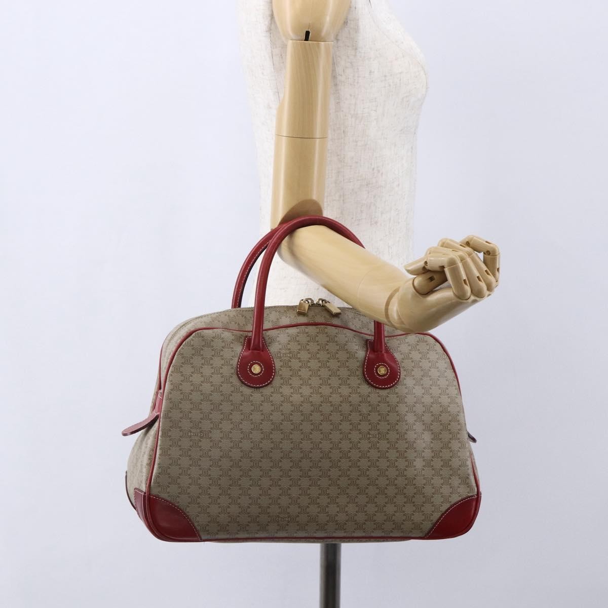 Celine Vintage Macadam Handbag Canvas and Leather