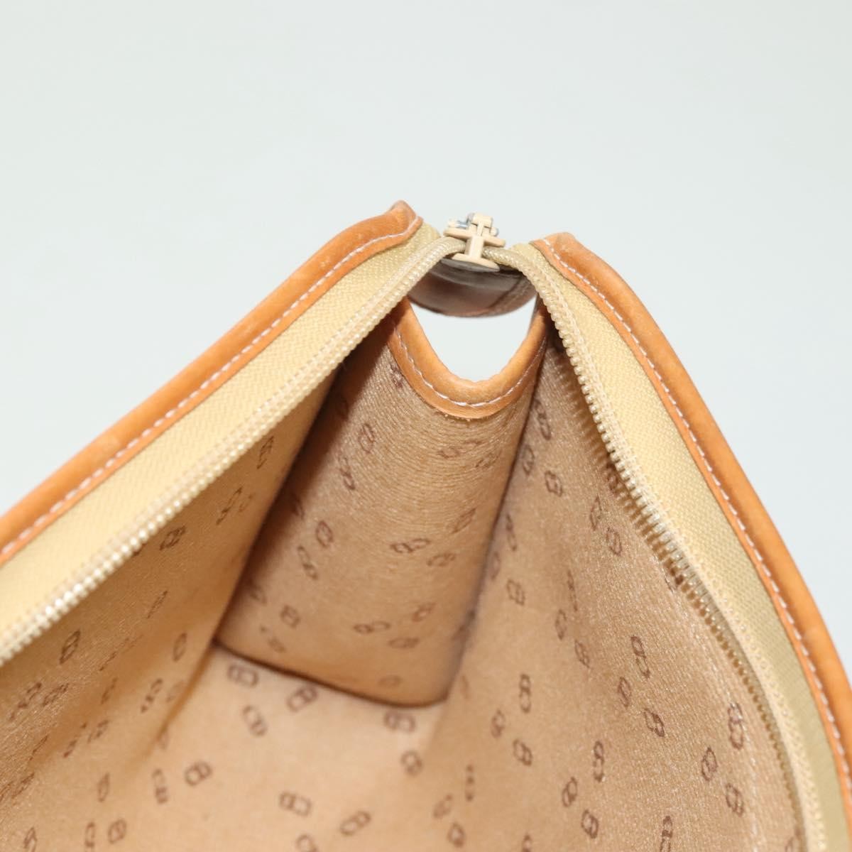 Christian Dior Vintage Zip Pochette Canvas and leather