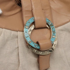 Bvlgari Chandra Hobo Canvas and Leather